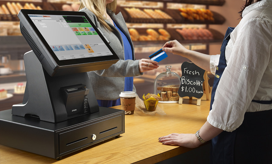 Retail checkout counter in a wholesale and merchandising environment