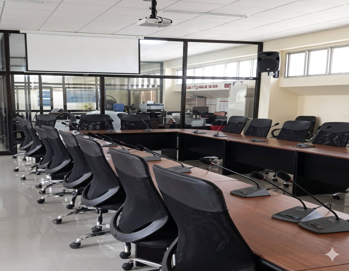 Conference system setup for communication rooms