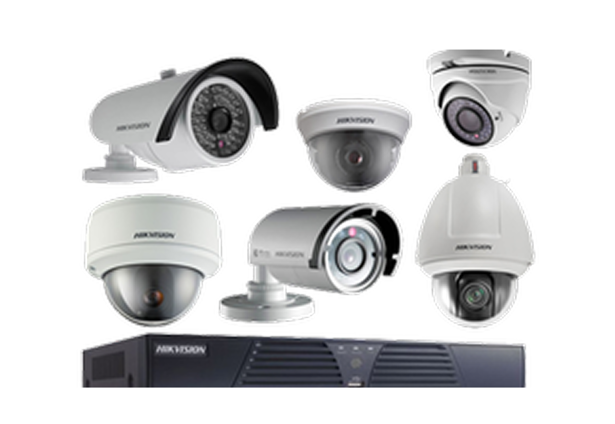 Security surveillance setup with CCTV cameras